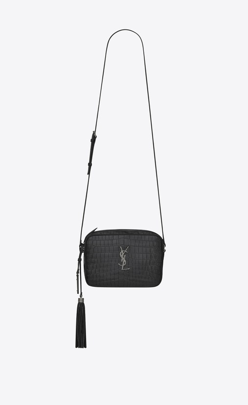 Lou camera bag in crocodile embossed leather